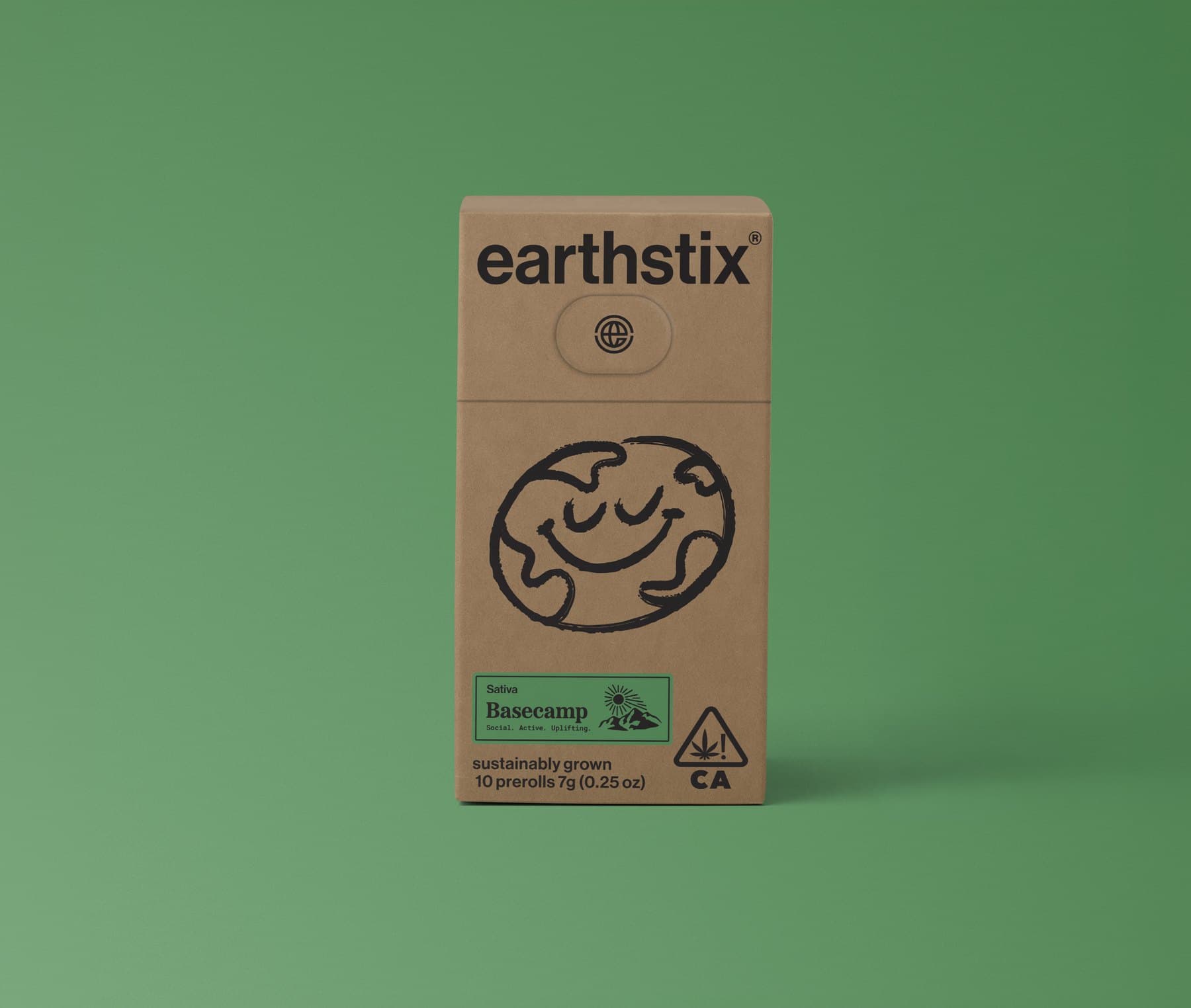 Earthstix Basecamp pack on a green background